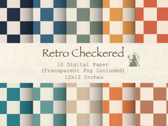 Download Retro Checkered Digital Paper - Checkered Collection