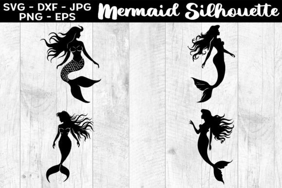Download Mermaid Silhouettes SVG EPS PNG - Mermaid Collection