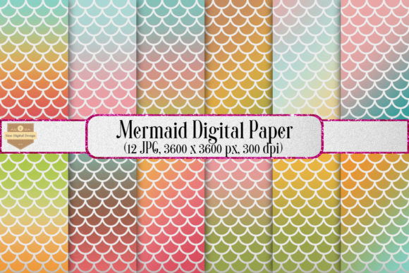 Download Mermaid Scales Background, Digital Paper - Mermaid Collection