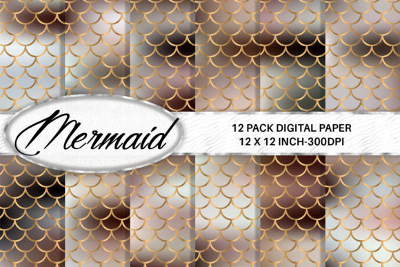 Download Mermaid Scales Digital Paper Background - Mermaid Collection
