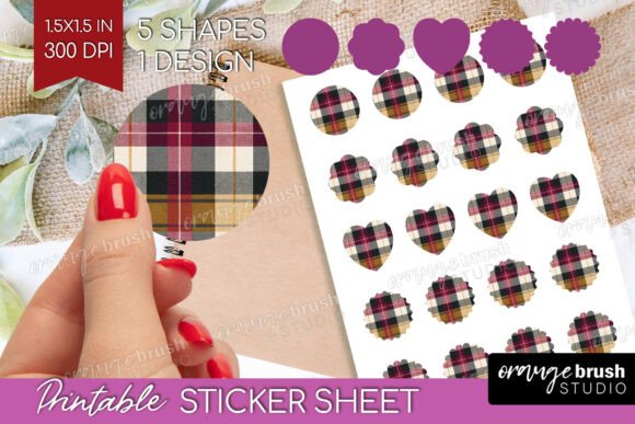 Download Tartan Plaid Printable Sticker Sheet - Premium Bundle