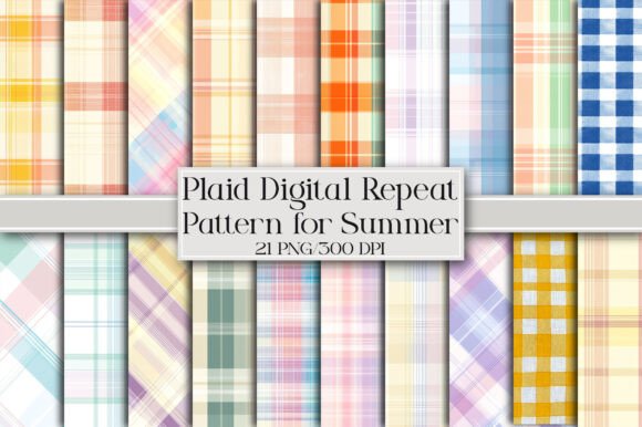 Download Plaid Digital Repeat Pattern for Summer - Plaid Collection